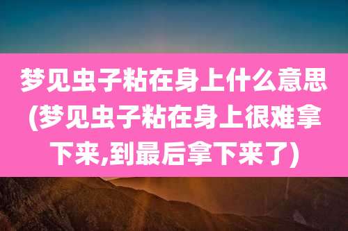 梦见虫子粘在身上什么意思(梦见虫子粘在身上很难拿下来,到最后拿下来了)