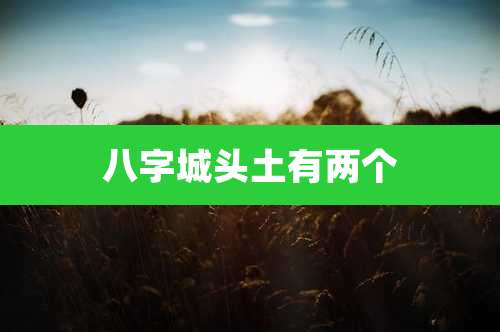 八字城头土有两个