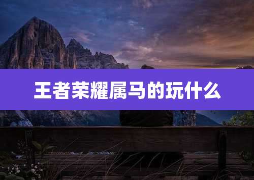 王者荣耀属马的玩什么