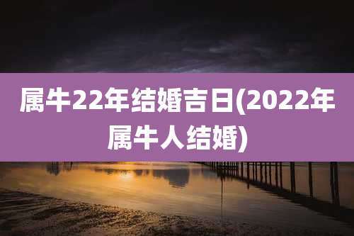 属牛22年结婚吉日(2022年属牛人结婚)