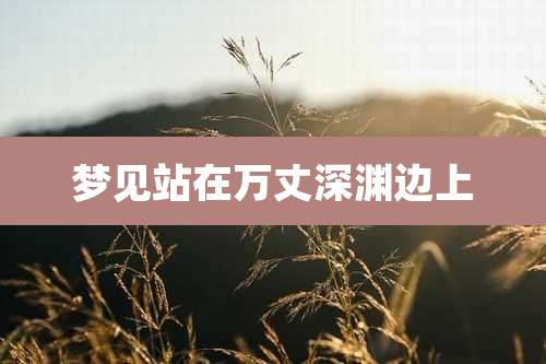 梦见站在万丈深渊边上