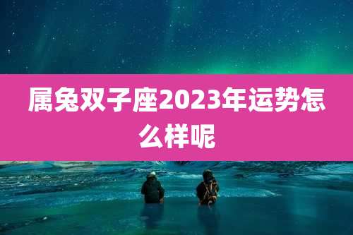 属兔双子座2023年运势怎么样呢