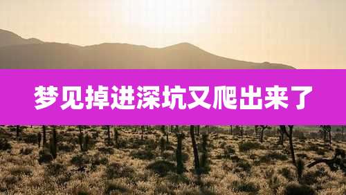 梦见掉进深坑又爬出来了