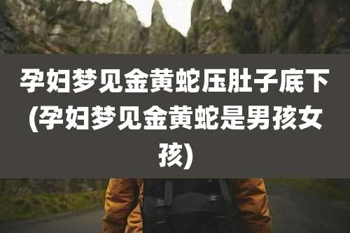 孕妇梦见金黄蛇压肚子底下(孕妇梦见金黄蛇是男孩女孩)