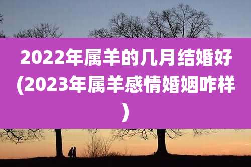 2022年属羊的几月结婚好(2023年属羊感情婚姻咋样)