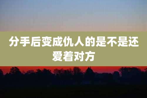 分手后变成仇人的是不是还爱着对方