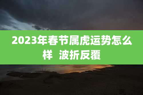 2023年春节属虎运势怎么样  波折反覆