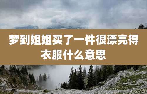 梦到姐姐买了一件很漂亮得衣服什么意思