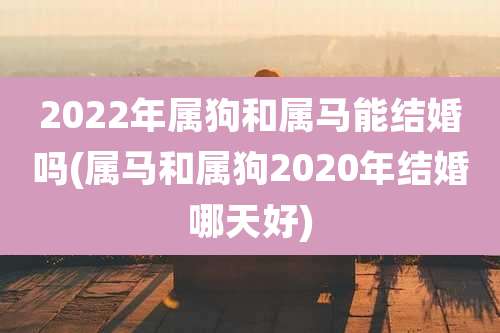 2022年属狗和属马能结婚吗(属马和属狗2020年结婚哪天好)