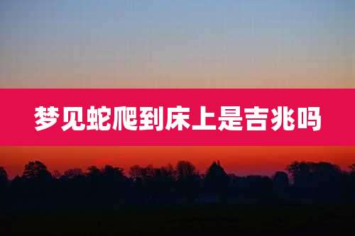 梦见蛇爬到床上是吉兆吗