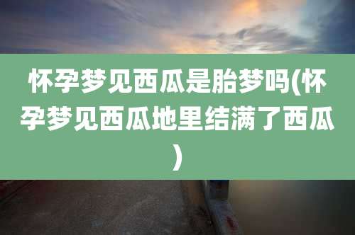 怀孕梦见西瓜是胎梦吗(怀孕梦见西瓜地里结满了西瓜)