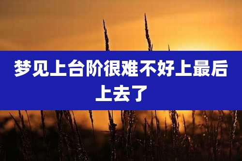 梦见上台阶很难不好上最后上去了