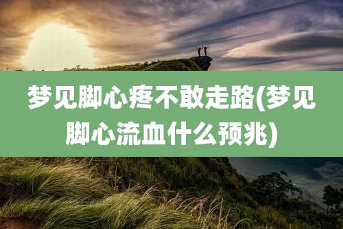 梦见脚心疼不敢走路(梦见脚心流血什么预兆)