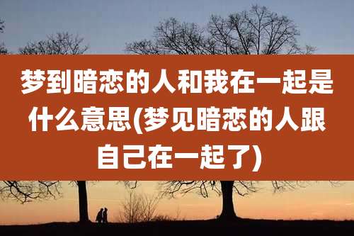 梦到暗恋的人和我在一起是什么意思(梦见暗恋的人跟自己在一起了)