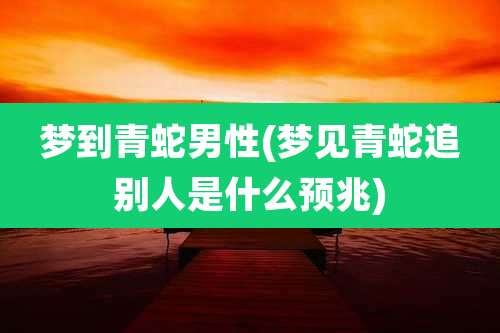 梦到青蛇男性(梦见青蛇追别人是什么预兆)