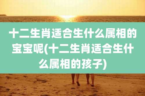 十二生肖适合生什么属相的宝宝呢(十二生肖适合生什么属相的孩子)