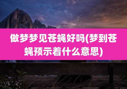 做梦梦见苍蝇好吗(梦到苍蝇预示着什么意思)