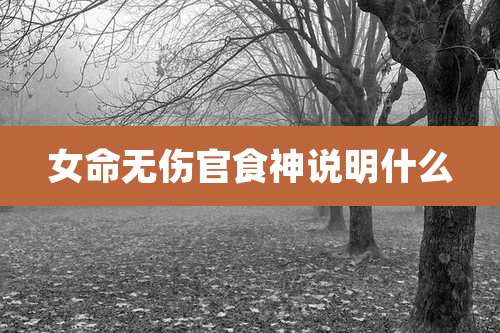 女命无伤官食神说明什么