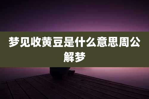 梦见收黄豆是什么意思周公解梦