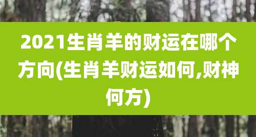 2021生肖羊的财运在哪个方向(生肖羊财运如何,财神何方)