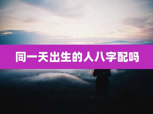 同一天出生的人八字配吗