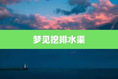 梦见挖排水渠