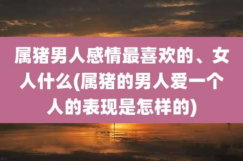 属猪男人感情最喜欢的、女人什么(属猪的男人爱一个人的表现是怎样的)