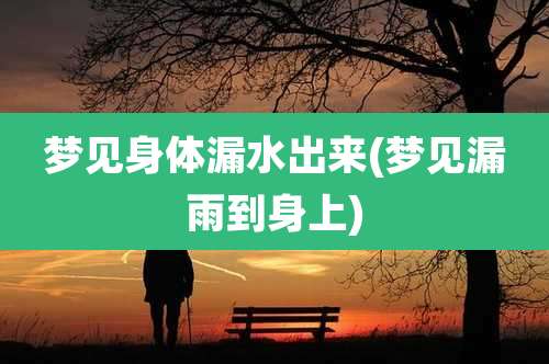 梦见身体漏水出来(梦见漏雨到身上)