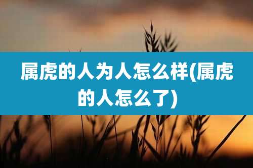 属虎的人为人怎么样(属虎的人怎么了)