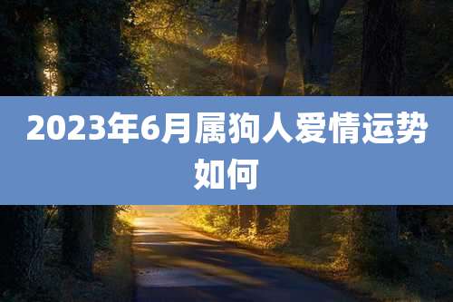2023年6月属狗人爱情运势如何
