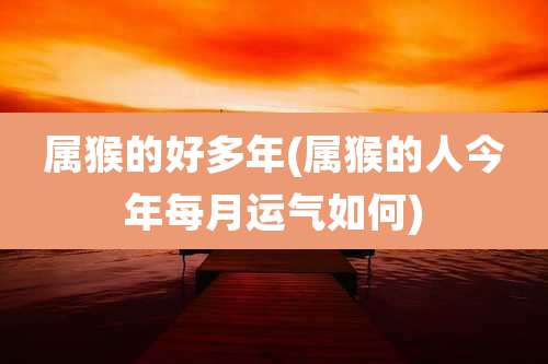 属猴的好多年(属猴的人今年每月运气如何)
