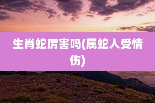 生肖蛇厉害吗(属蛇人受情伤)