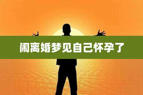 闹离婚梦见自己怀孕了