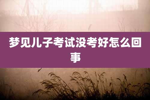 梦见儿子考试没考好怎么回事