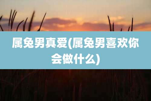 属兔男真爱(属兔男喜欢你会做什么)