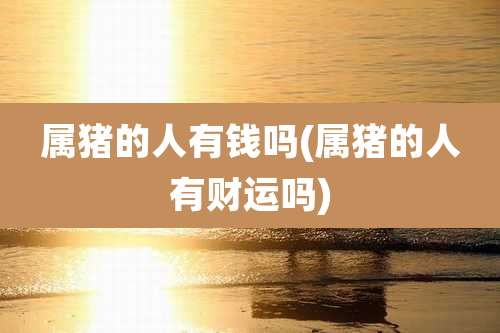 属猪的人有钱吗(属猪的人有财运吗)