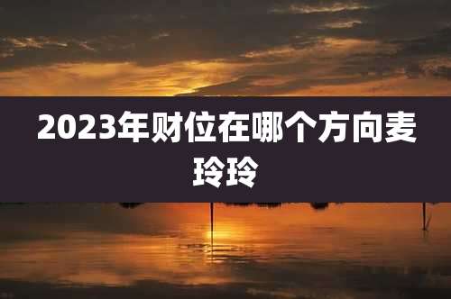 2023年财位在哪个方向麦玲玲