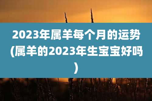 2023年属羊每个月的运势(属羊的2023年生宝宝好吗)