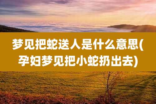 梦见把蛇送人是什么意思(孕妇梦见把小蛇扔出去)
