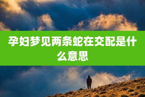 孕妇梦见两条蛇在交配是什么意思