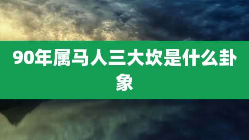 90年属马人三大坎是什么卦象