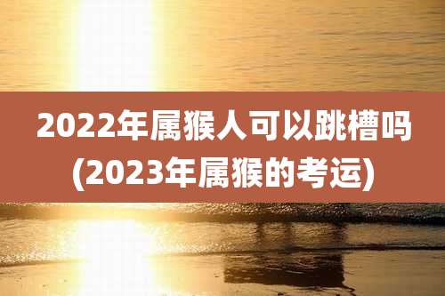 2022年属猴人可以跳槽吗(2023年属猴的考运)