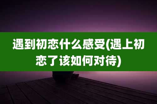 遇到初恋什么感受(遇上初恋了该如何对待)