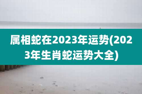 属相蛇在2023年运势(2023年生肖蛇运势大全)