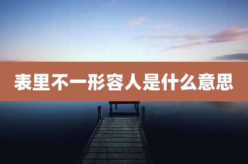 表里不一形容人是什么意思