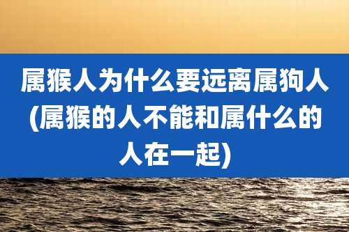 属猴人为什么要远离属狗人(属猴的人不能和属什么的人在一起)