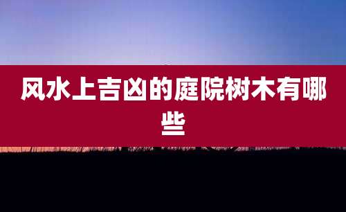 风水上吉凶的庭院树木有哪些