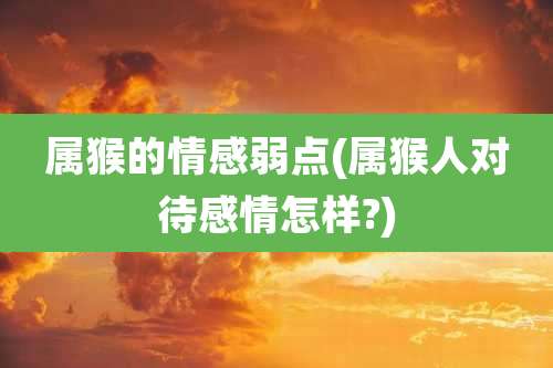 属猴的情感弱点(属猴人对待感情怎样?)