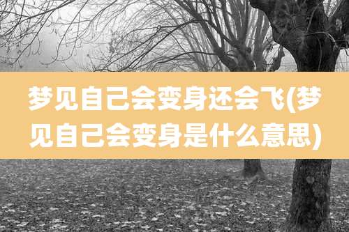 梦见自己会变身还会飞(梦见自己会变身是什么意思)
