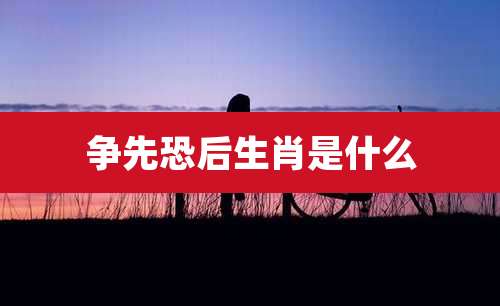 争先恐后生肖是什么